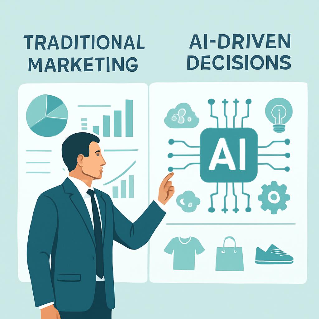 Interfaccia AI che guida scelte di marketing